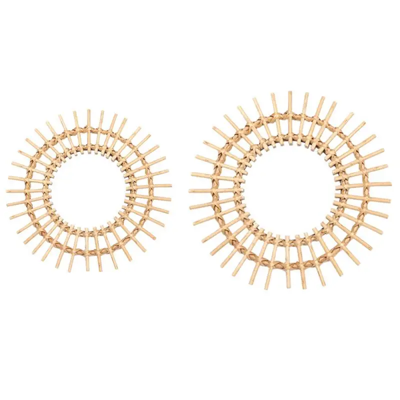 Ceny Nordic Wall wiszące lustro do makijażu Rattan innowacyjna artystyczna dekoracja lustro łazienkowe do makijażu niełatwe do utlenienia rdzy