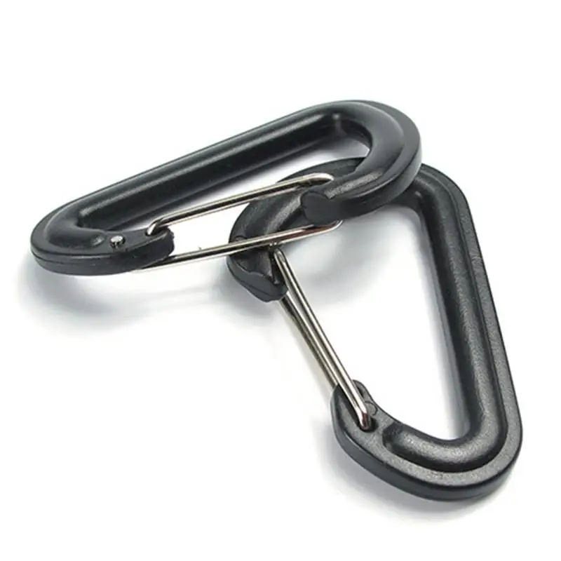

2 Pcs Plastic Steel Quick - release Hook Key Chain D-shape Climbing Buckle for Hanging Articles on the Sports Bag Externally