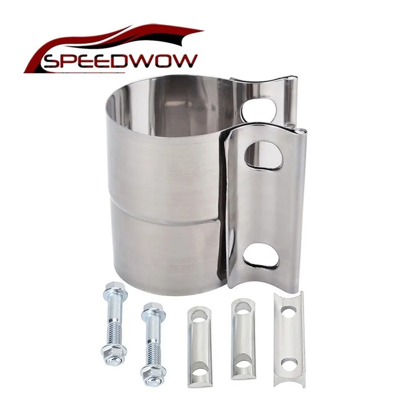 

SPEEDWOW 2.0" 2.25" 2.5" 3.0" 4.0" High Strength Reducing Pipe Butt Joint Stainless Steel Exhaust Clamp Kit Car Accessories