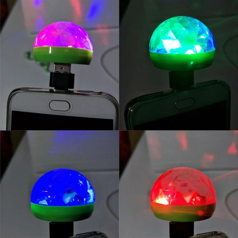 Свет мобильного телефона USB кристалл магический шар свет красочный RGB Голосовое