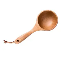 Твердая деревянная ложка для воды, многофункциональная, японский стиль, Деревянный Круглый Ковш для воды, ковш, кухонная посуда