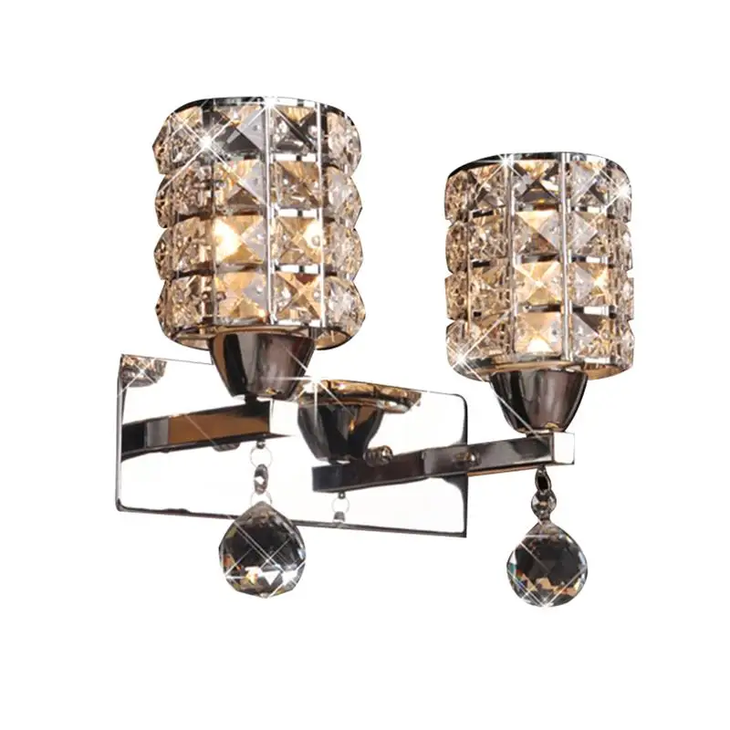 

Decorative Crystal Wall Lights Bedside Wall Lamp Sconce for Home Decor Without Bulbs (Dual Head)