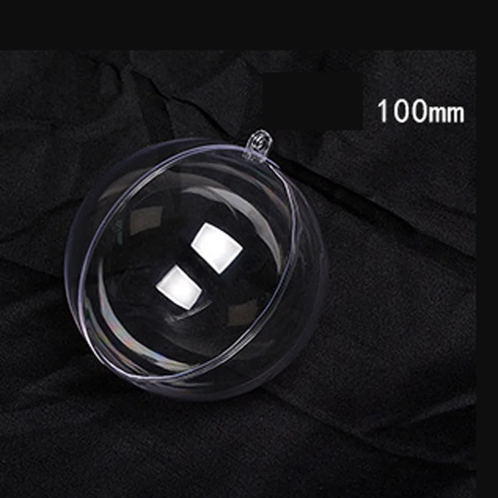 

4-10cm Clear Plastic Craft Ball Acrylic Transparent Christmas Baubles Accessory