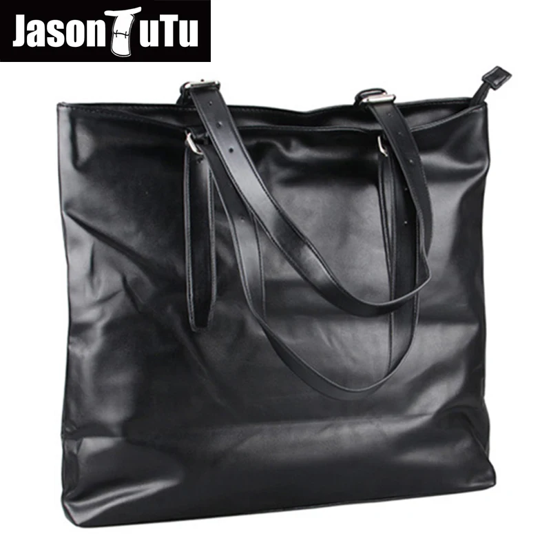 

JASON TUTU Shoulder Bags For Men Capacity Handbags Soft Leather Men Tote Bag Crossbody Bag Casual Men Shoulder Bags
