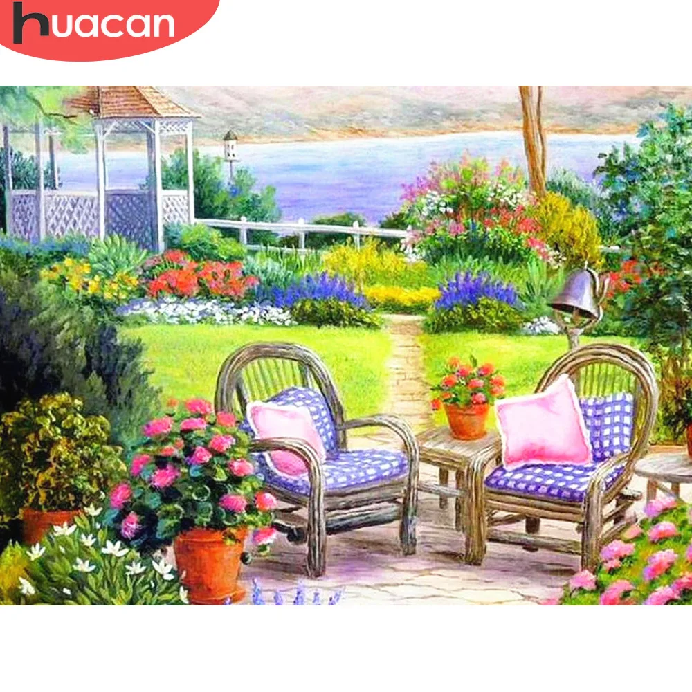 

HUACAN 5D DIY Diamond Mosaic Scenic Spring Full Square Embroidery Sale Rhinestone Picture Diamond Painting Home Decor Gift