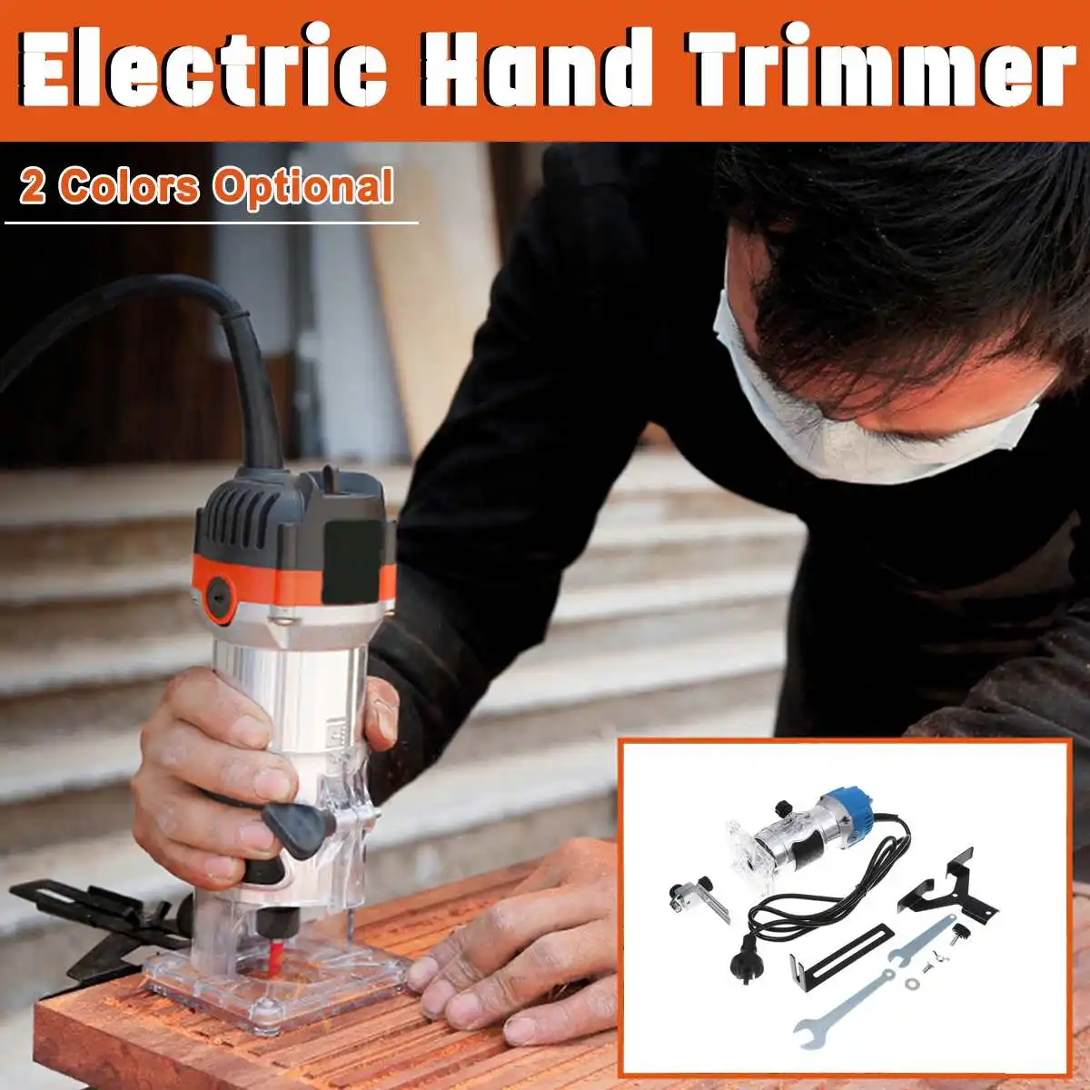 

220V 580W 30000RPM 1/4" Shank TCT Tipped Electric Hand Trimmer Wood Laminator Router For Joiners Lift Knob Cutting for Wooden