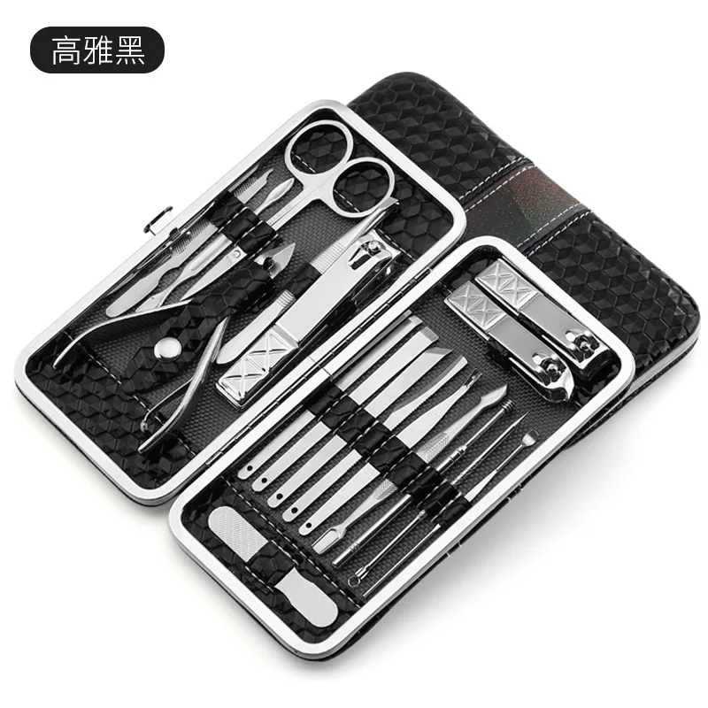 Professional 18 Piece Set Stainless Steel Nail Clippers Set Nail Manicure Pedicure Tools For Gift U