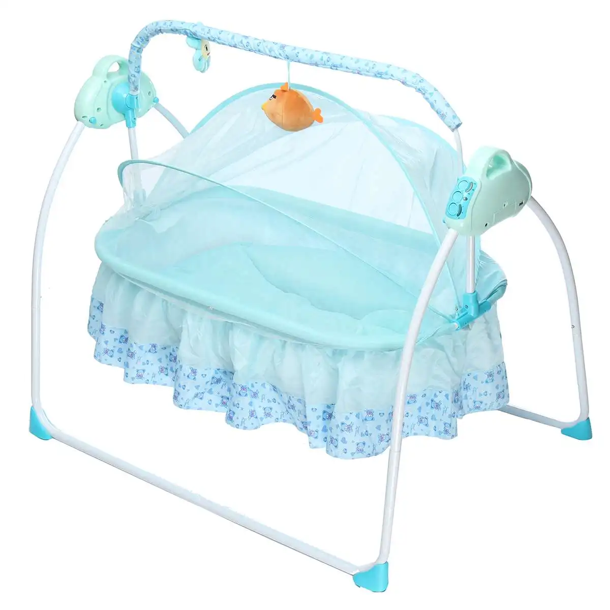 Электрическое большое пространство Детская кроватка Колыбель кресло-качалка для новорожденного авто-качели сон кровать ребенок 5,5 В