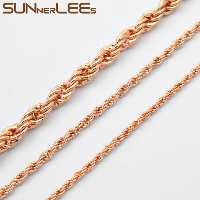 SUNNERLEES модные ювелирные изделия 2 мм ~ 5 веревка витая Цепочка Ожерелье цвета