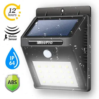

1/2/4Pcs Rechargeable Solar Light 20LED Waterproof PIR Motion Sensor Security Wall Light Outdoor Emergency Solar Wall Lamp