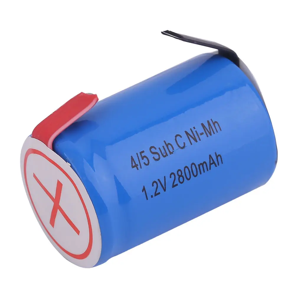 20шт 1,2 V Ni-MH 4/5 SubC Sub C 2800mAh батарея синяя батарея с Tab перезаряжаемая батарея