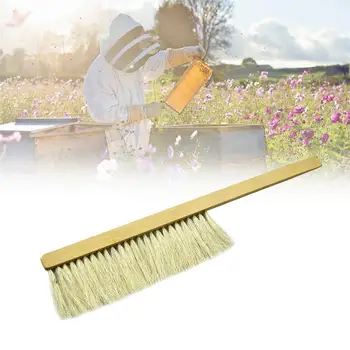 

Newest Beekeeping Brush Tools Wood Bee Sweeping Two Rows Of Ponytail Equipment #BO
