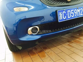 

ABS Chrome Exterior Front Fog Lamp Light Cover Trims Molding Garnish Stickers 2Pcs For Benz Smart Fortwo Forfour 453 2015-2018