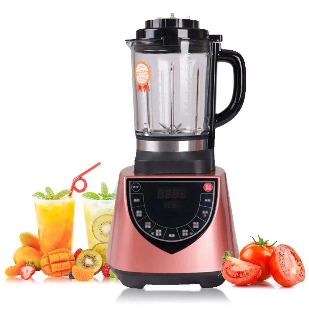 

Rose Golden Stainless Steel Multi-function Household Cooking Machine Blender Machine Glass Heating Health Machine
