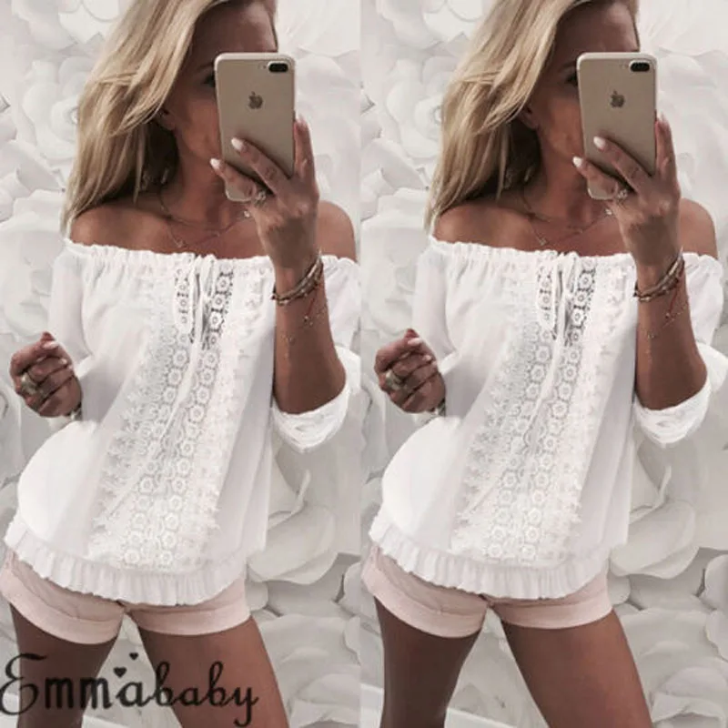 

2018 Brand New Fashion Women Summer Long Sleeve Pullover Top Ladies Casual Solid Loose T Shirt T-Shirts