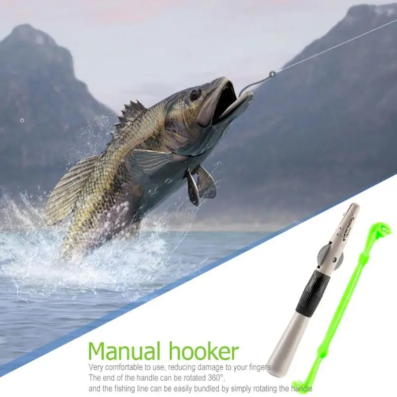 

Manually Pen-type Binder Fishing Tackle Hook Tier Line Tying Tool Knots Picker Tie Loop Fishhook Remover Extractor Double Hook W