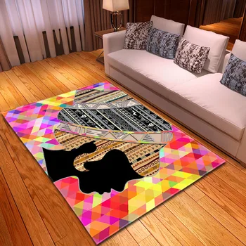 

African Woman Head Colorful Geometric Printing Carpet Rugs For Bedroom Home Living Room Decorative DeMissir Dropshipping