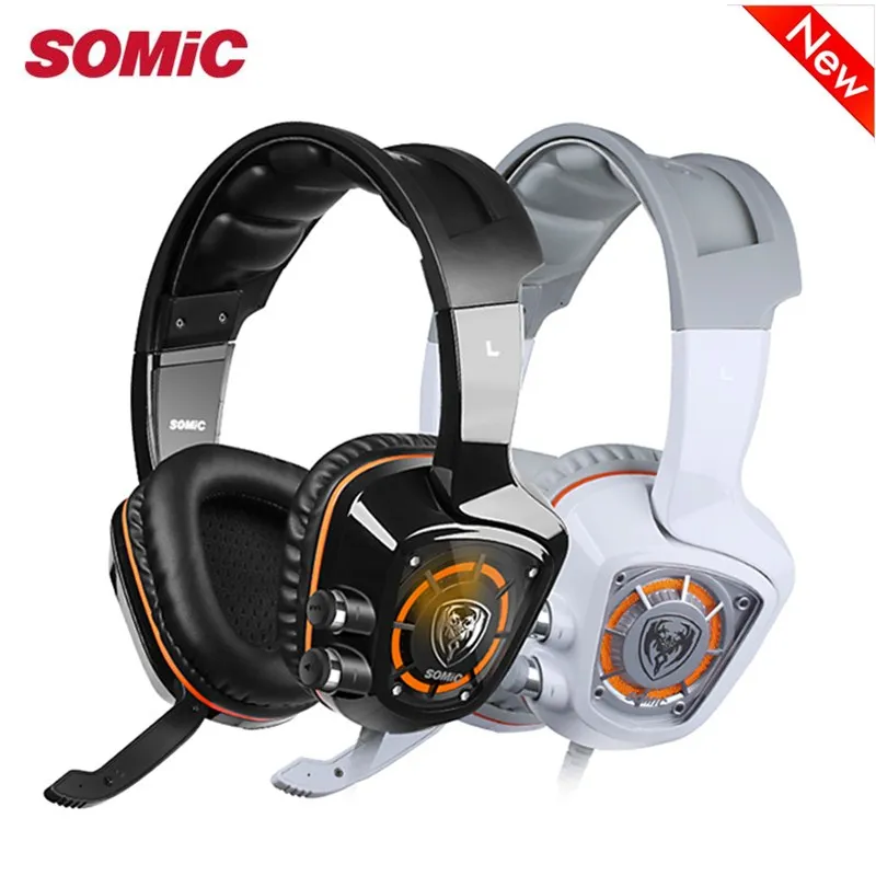 

Somic G910 USB LED Gaming Headset 7.1 Surround Sound Vibration for Game Player Microphone Noise Cancelling Headphones
