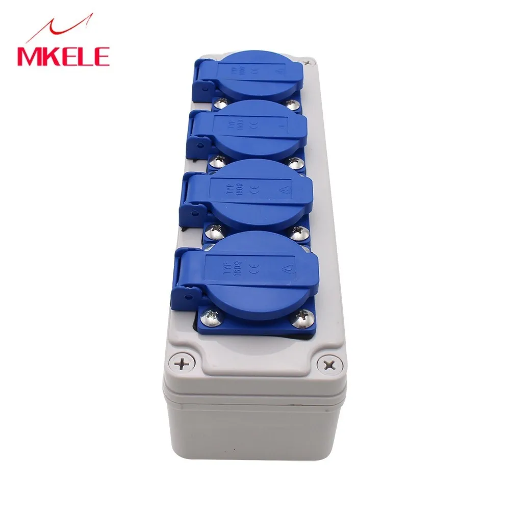 Hot-verkoop M-socke004 Waterdicht Stopcontact Switcher & Socket Met Splash Proof Box (10A 220V) 80*250*70mm Protector