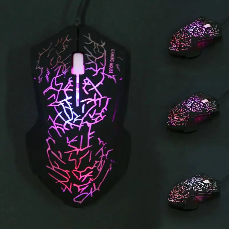 

Professional Wired Computer Mouse Gamer Mice USB Port 3 Keys 2500DPI Optical Colorful Backlight Home Office PC Gaming Mouse