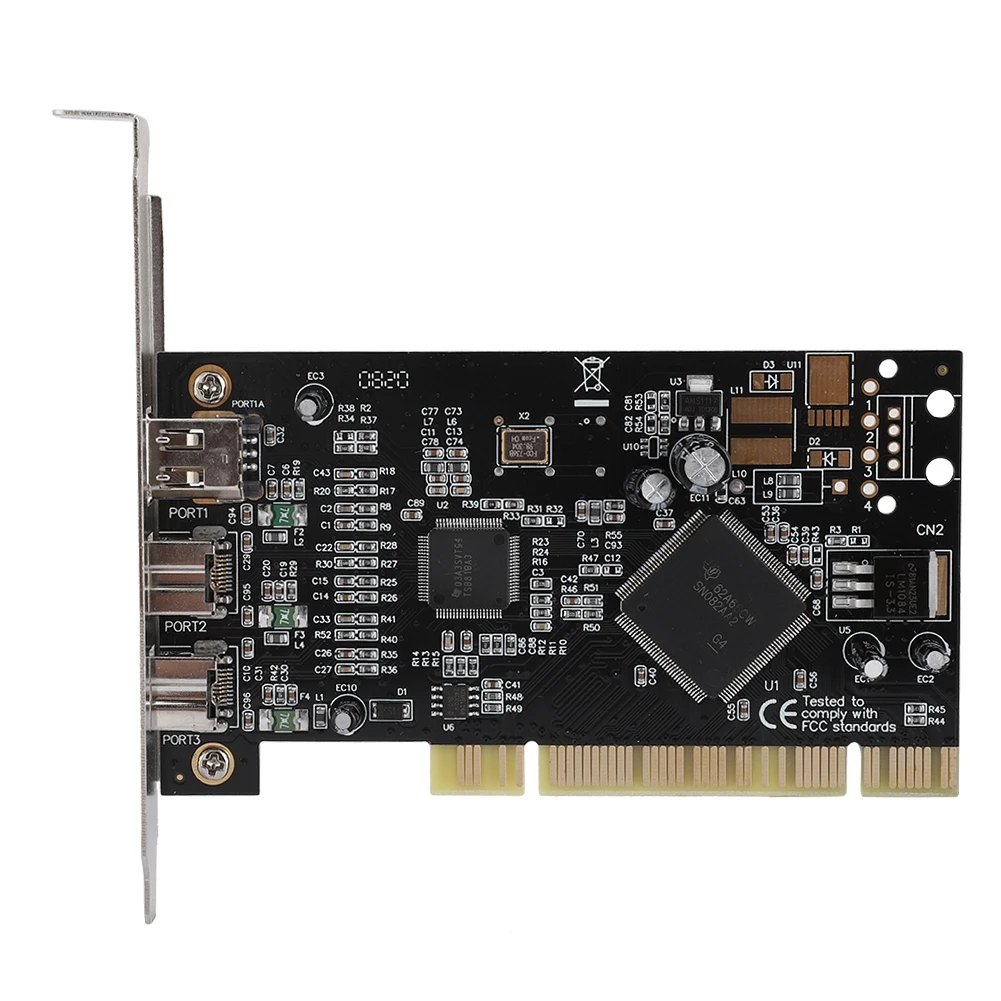 PCI зарядное устройство с 3 usb-портами для Firewire 800 1394 б/у(2B1A) Карта видеозахвата 800 Мбит/с Карта контроллера адаптер