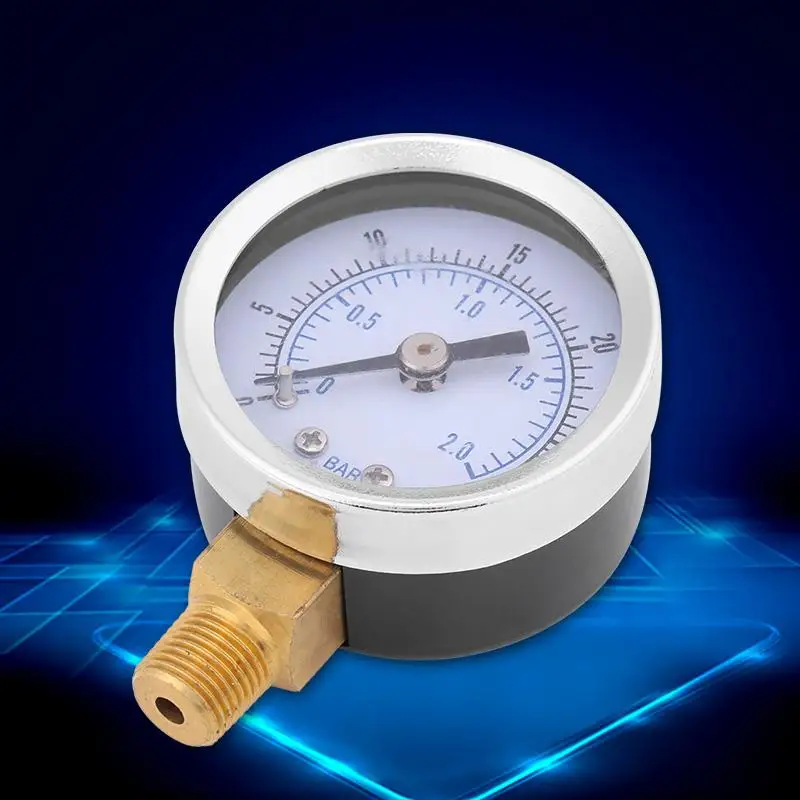 Мини-циферблат водяного масла измерительный прибор для компрессора шин измеритель давления металлический манометр 0-30psi 0-2bar цифровой коллектор