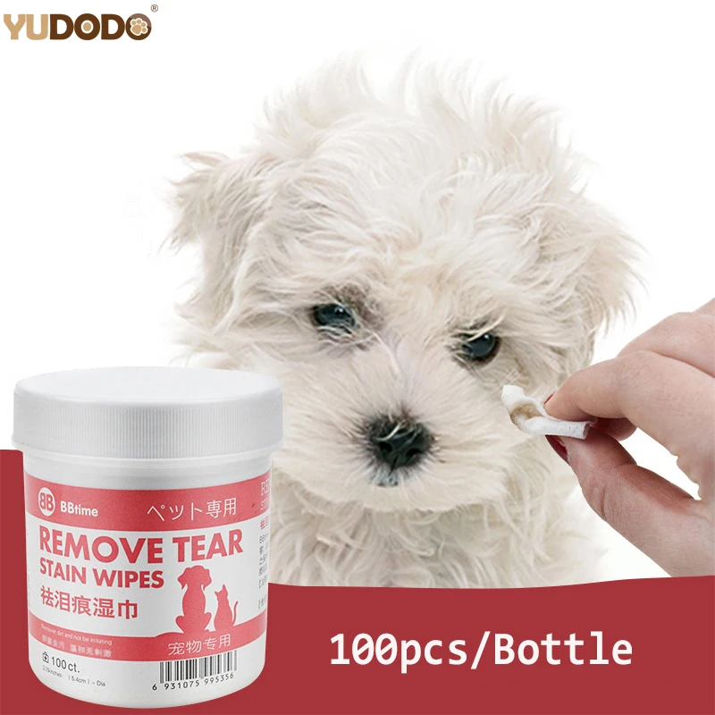 

100pcs Dog Cleaning Paper Towels Non-intivating Pet Eyes Wet Wipes Puppy Cat Grooming Supplies Help For Removing Tear Stain