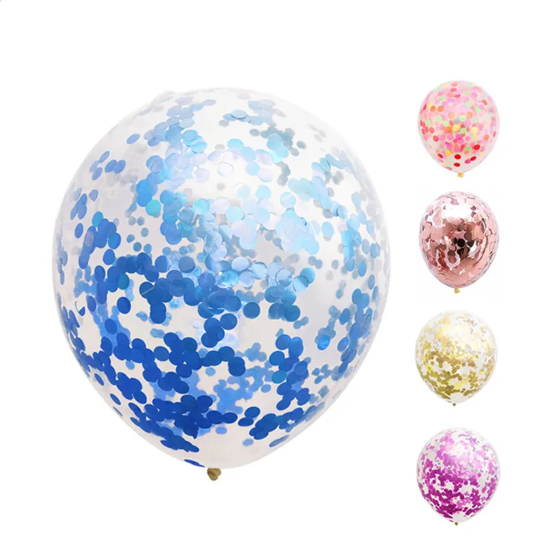 10Pcs 12 Inch Colorful Latex Golden Sequins Confetti Balloons Party for Wedding Birthday Baby Shower Decorations | Дом и сад
