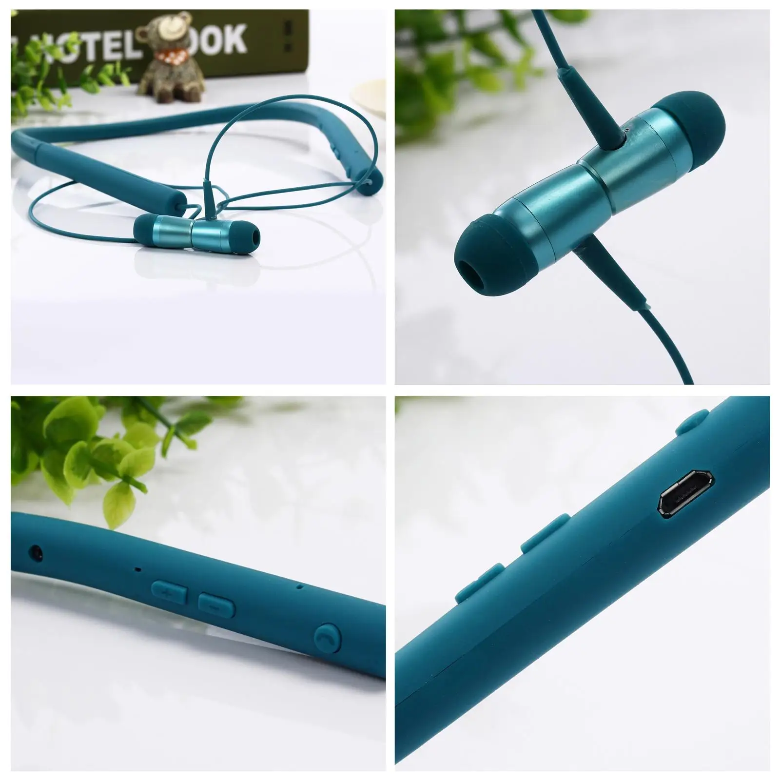 Bluetooth Headphone Wireless Stereo Sweatproof Earbuds with Mic for Running Gym Exercise Bluetooth Headset for iPhone Android