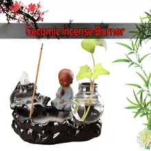 Керамический Прекрасный маленький монах курильница коническая подставка для дыма Будда Курильница Creatives домашнее декоративное стекло гидропонный горшок