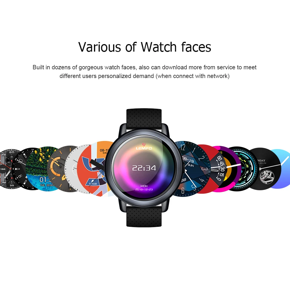 Lemfo LEM8 4G-LTE Smart-Watch Phone Men GPS 2G+16G Andriod 7.1 IP67 Waterproof Customized Dial Smart Home Remote Control