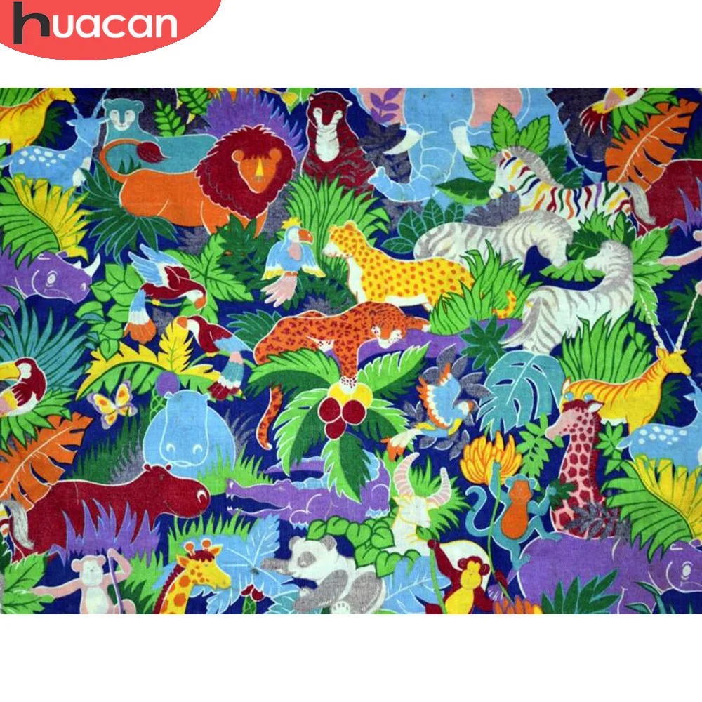 

HUACAN Full Square 5D DIY Diamond Painting Animal Diamond Embroidery Full Display Needlework Rhinestones Decor Home Gift