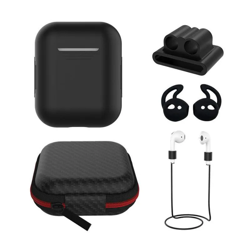 5pcs/set Silicone Wireless Bluetooth Earphones Case For Airpods Apple I10 I12 Tws Earbud Earphone Accessories Protective Cover