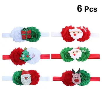 

Baby Girl Toddler Bowknot Flower Headband Cartoon Santa Claus Elk Knotted Glitter Hair Band Headdress Baby Kids Christmas Party