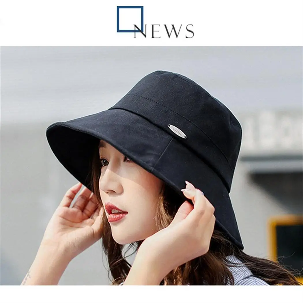 Women Harajuku Bucket Hat 9 Styles Wide Brim Foldable Summer Beach Sun
