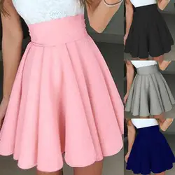 Для женщин юбка летние модные вечерние коктейльные Женская мини-юбка летнее платье с коротким и широким подолом юбка Повседневное