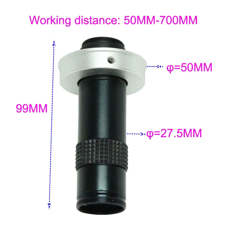  16MP HDMI USB HD Microscope Camera+High Working Distance Large Field of View 5X-100X C-mount Lens+L