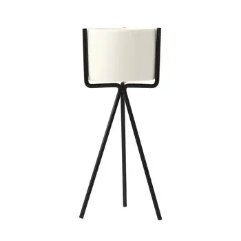 

Water Planting Plant Vase Iron Ceramics Succulent Fleshy Flowerpot Iron Flower Stand Ceramic Flower Pot Planter Set