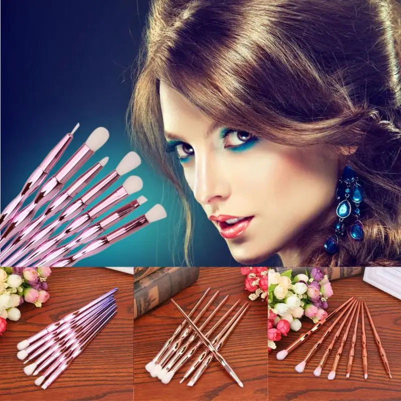 

7pcs Makeup Brush Set Colorful Glitter Diamond Handle Makeup Tools Blush Powder Eyebrow Eyeshadow Face make up brushes