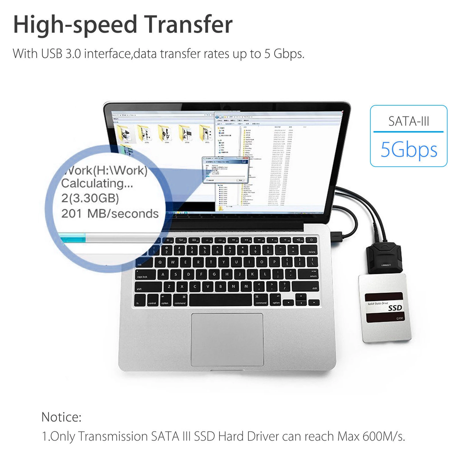 USB 3 0 до 2 5 дюйма SATA III жесткий диск Кабель адаптер/UASP к USB3.0 конвертер|Кабели