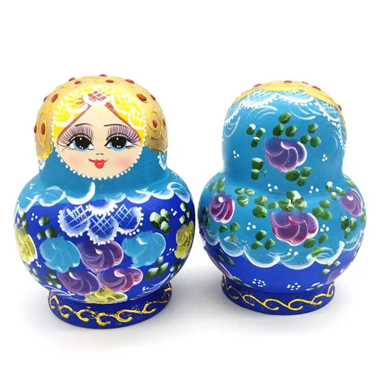 

10PCS Creative Big Belly Nesting Dolls Matryoshka Doll Handmade Painted Set Toy Wishing Russian Doll Crafts