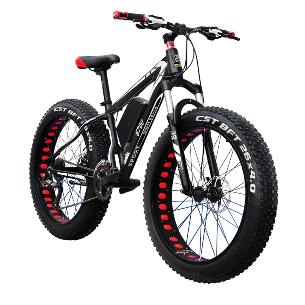 Fat Электрический Ebike 26 шина для горного велосипеда 48 В Аккумулятор