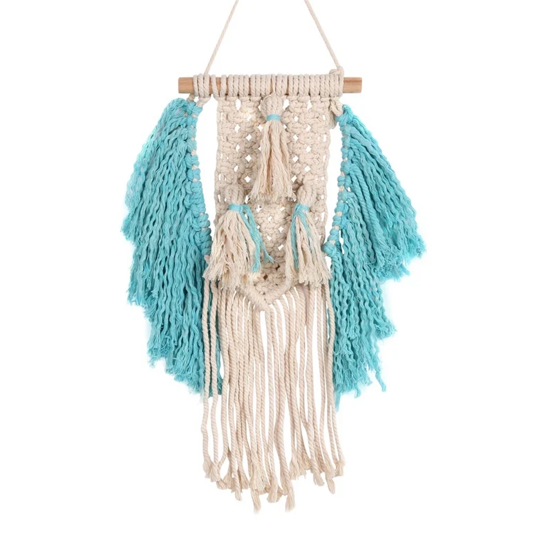 

Tapestry Handmade Knitting Tapestry Macrame Hanging Dyed Bohemia Tassel Tapestry Background Wall