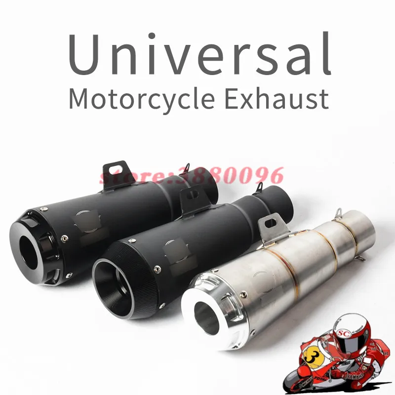 

51MM Universal Motorcycle Exhaust Pipe Escape Laser Marking Motorbike Muffler For DUCATI Scrambler Ninja250 ER6N R3 Z900 ER6N