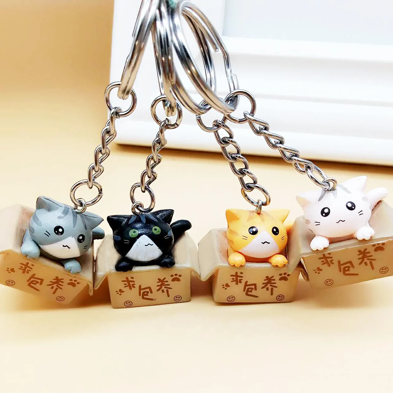 

Creative Cartoon Animal Anime Action Figure Resin DIY Mini Kawaii Keychain Pendants Handbag Backpack Xmas Gift Key Ring Doll New