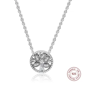 

Tree of Life Necklace Women 925 Sterling Silver Link Chain Pendants Necklaces Original Jewelry collier femme Wholesale