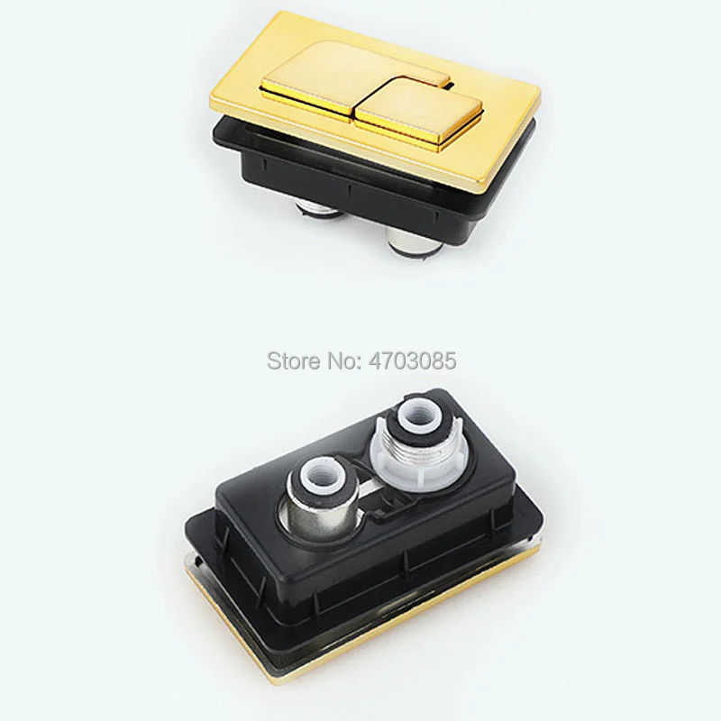 

83X45mm Gold color Square Toilet double push button,Toilet water tank cover ABS plastic dual push button flush
