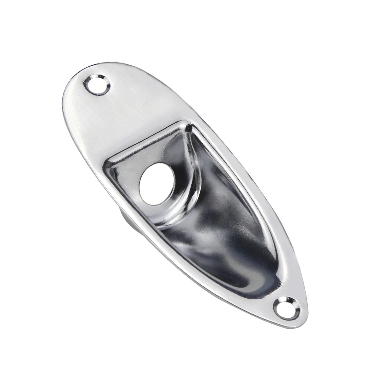 

FLEOR Jack Plate Boat Style Input Output Jack Plate Chrome For Strat Style Guitar Parts ,Made in Korea