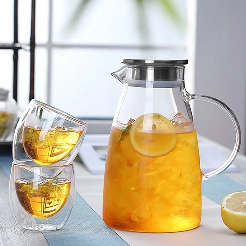 

High Quality Heat Resistant Cold Resistant Glass Teapot Can Be Heated Kettle Summer Kettle Juice Container Jug