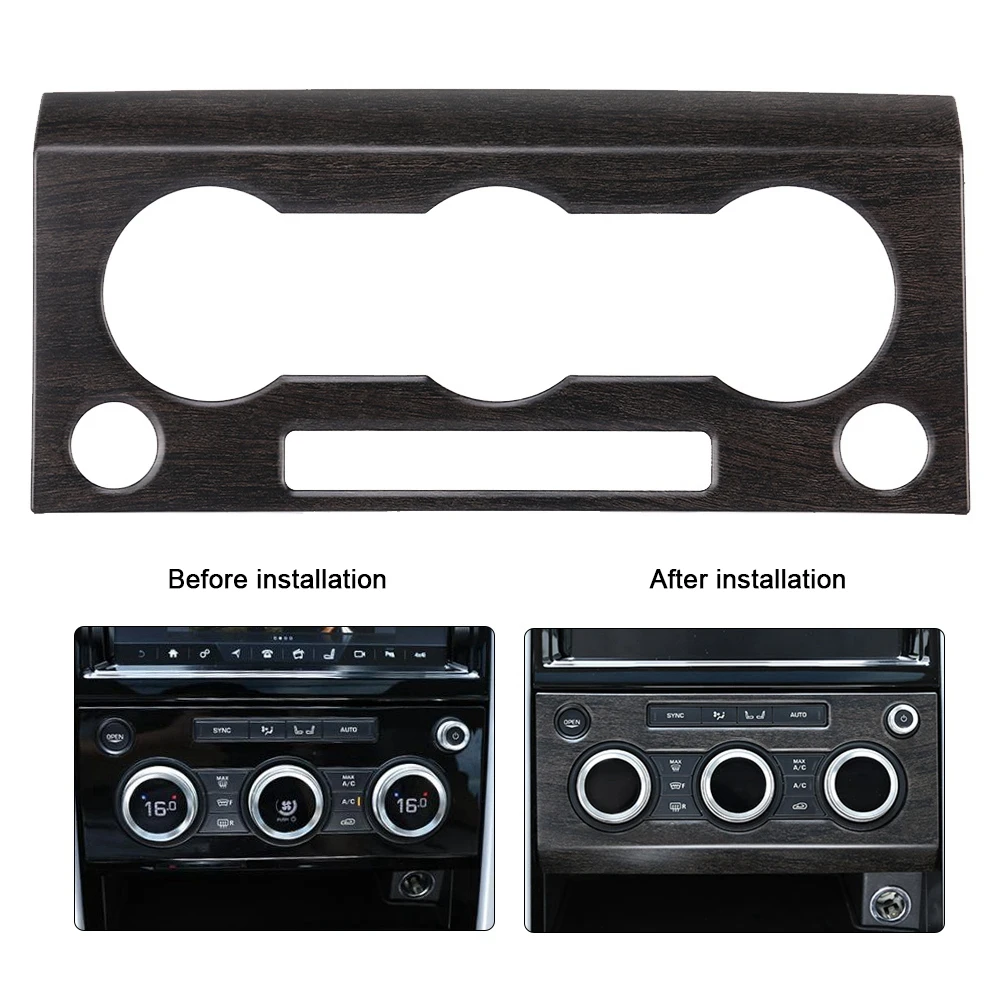 Car Accessories Oak Wood Grain Center Air Conditioning&Volume Cover Trim for Land Rover Discovery 5 HSE 2017-2018 Car Accessorie